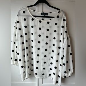 Sheer polka dot blouse